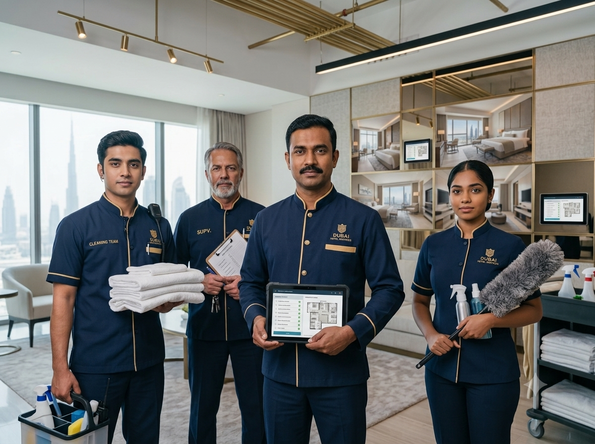 Cleaning staff in a hotel